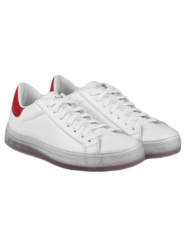 Kiton Kiton White Red Leather Sneakers Special Edition White / Red 000