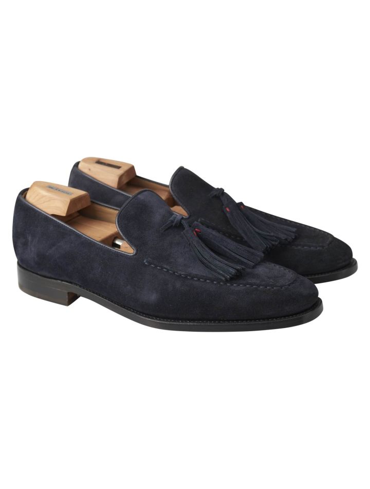 Kiton Kiton Blue Leather Suede Loafers Blue 000