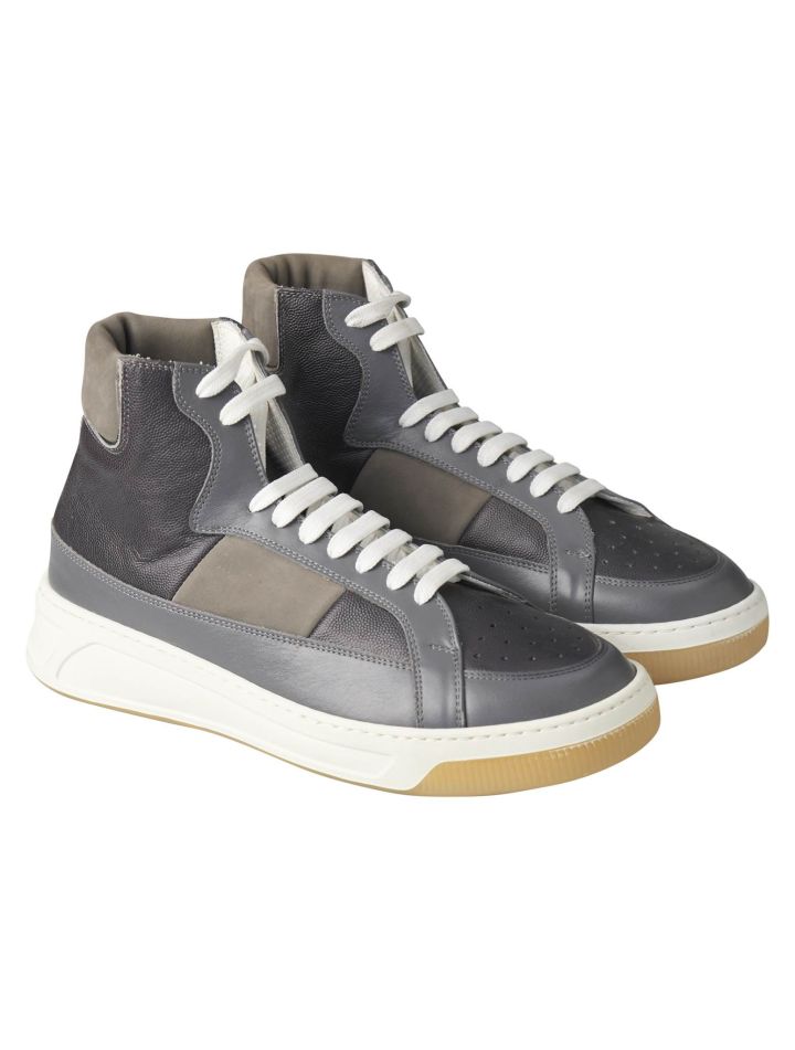 Kiton Kiton Gray Leather Boots Shoes Gray 000