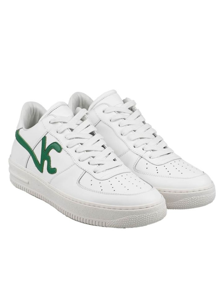 KNT KNT Kiton White Green Leather Sneakers White / Green 000