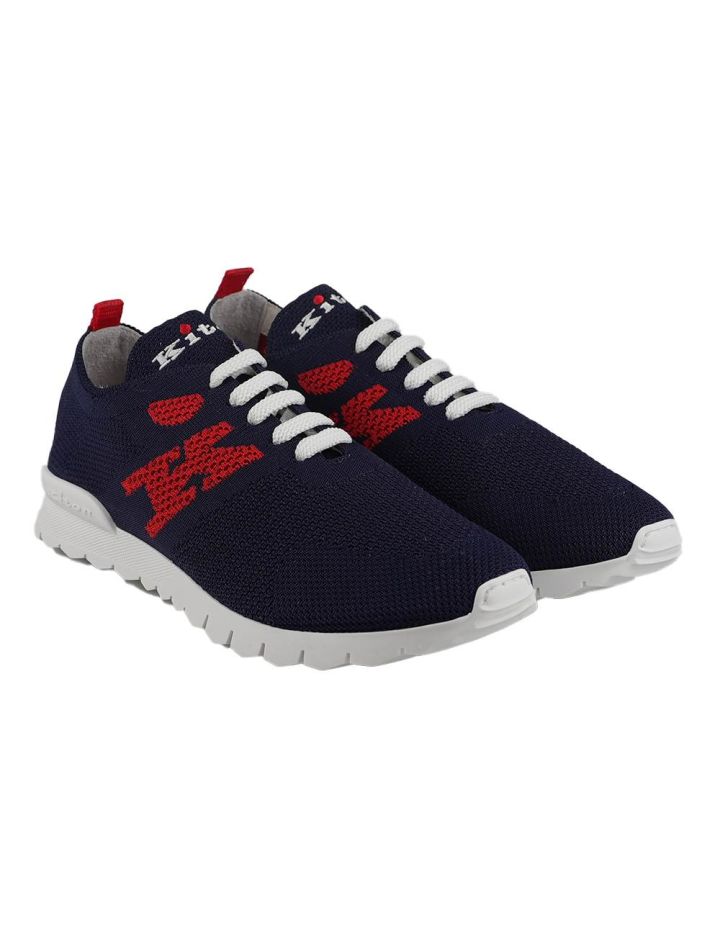 Kiton Kiton Blue Red Cotton Ea Sneakers Blue / Red 000