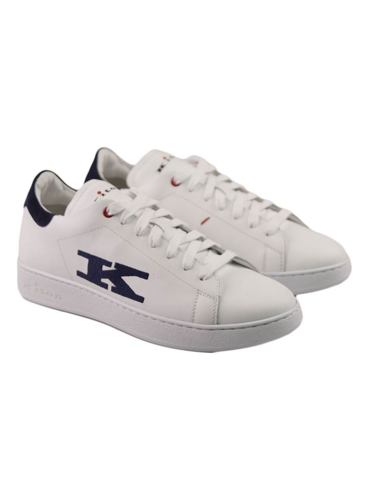 Kiton Kiton White Blue Leather Shoes White/Blue 000