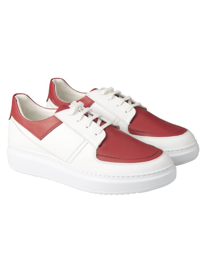 Kiton Kiton Red White Leather Sneaker Red / White 000