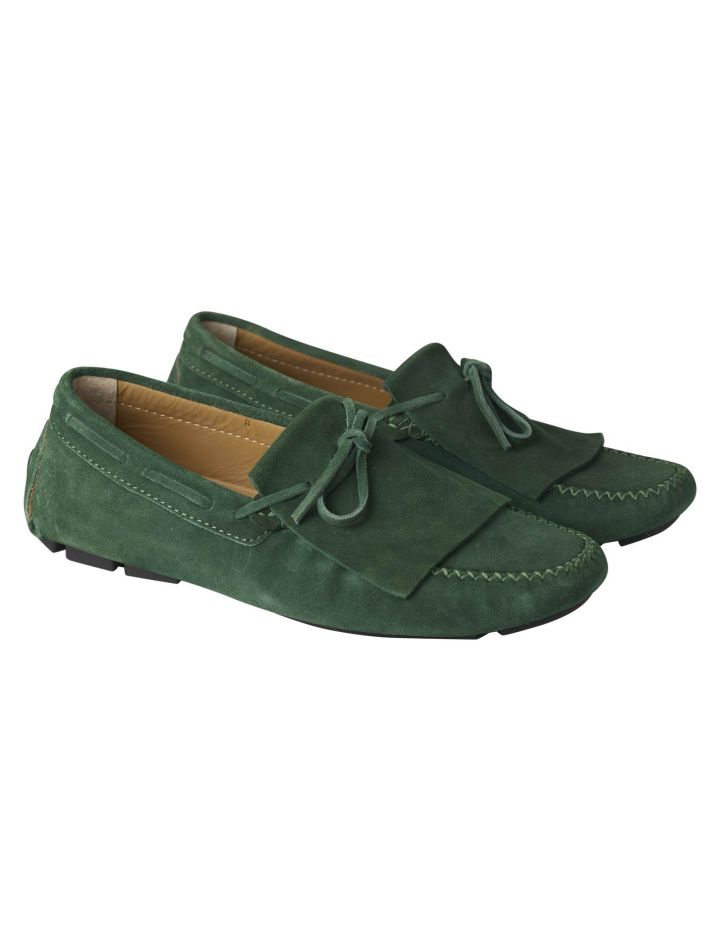 Kiton Kiton Green Leather Suede Loafers Green 000