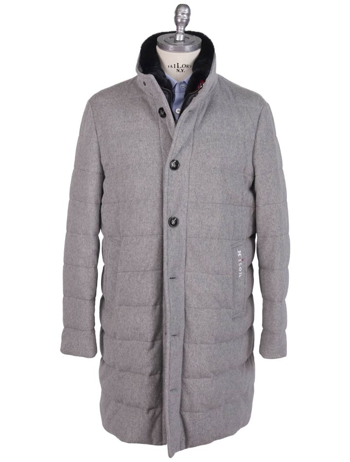 Kiton Kiton Gray PL Virgin Wool Cashmere Rabbit Overcoat Gray 000