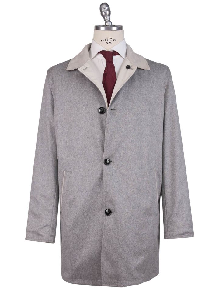 Kiton Kiton Gray Beige Cashmere PL Reverse Overcoat Gray / Beige 000