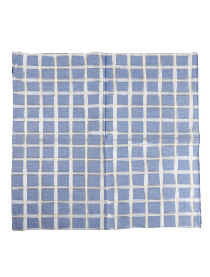 Zilli Zilli Blue White Cotton Pocket Square Blue / White 000