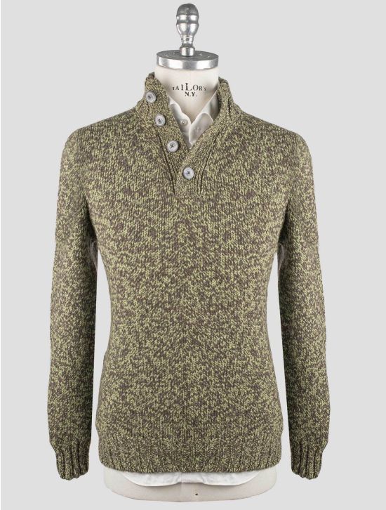 Gran Sasso Gran Sasso Green Virgin Wool Sweater Half Button Green 000