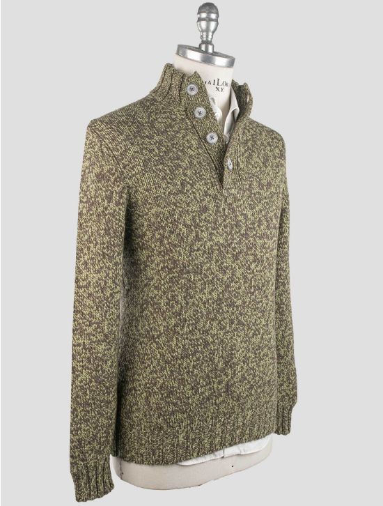 Gran Sasso Gran Sasso Green Virgin Wool Sweater Half Button Green 001