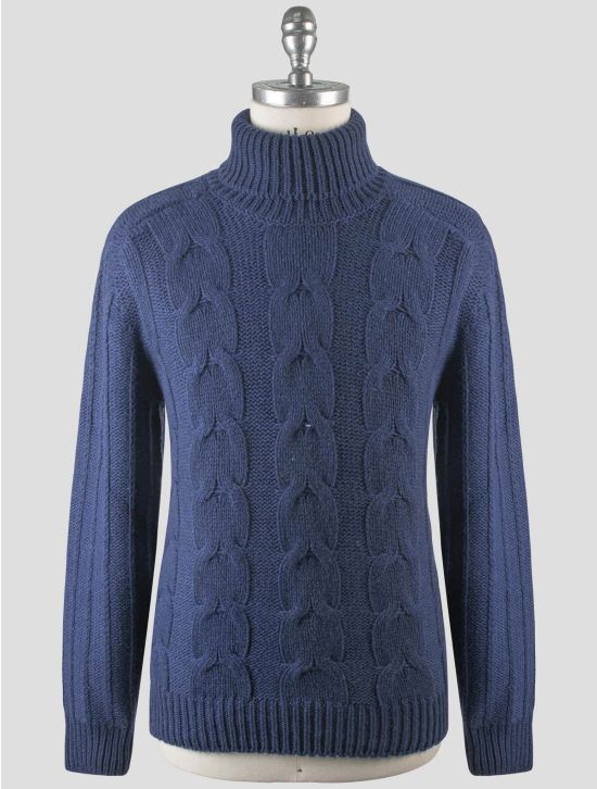 Gran Sasso Gran Sasso Blue Cashmere Virgin  Wool Sweater Turtleneck Blue 000