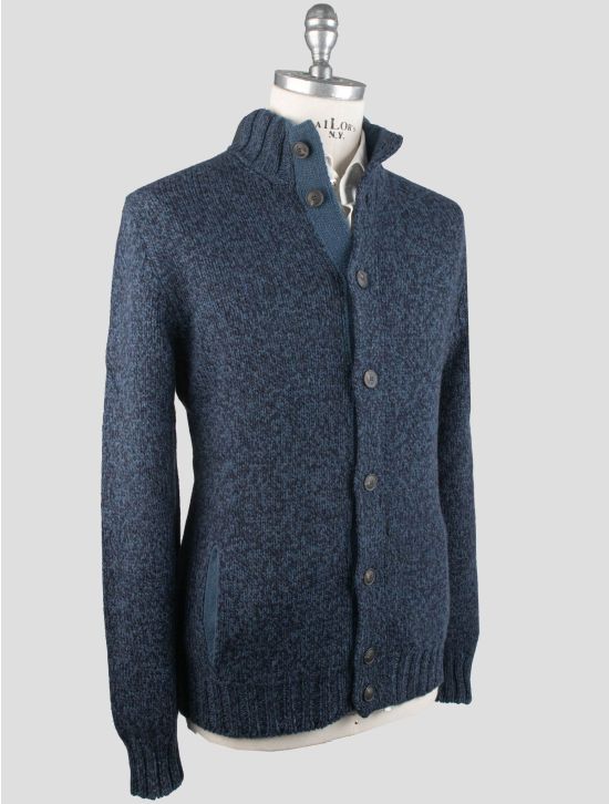 Gran Sasso Gran Sasso Blue Virgin Wool Sweater Cardigan Blue 001