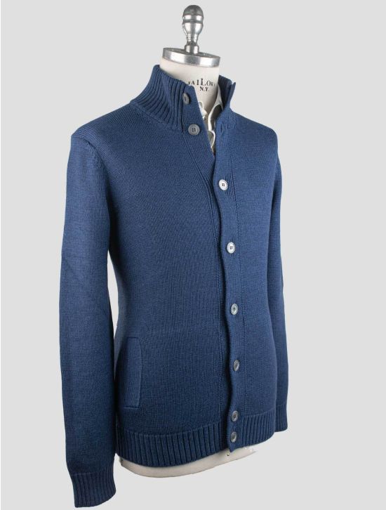 Gran Sasso Gran Sasso Blue Virgin Wool Sweater Cardigan Blue 001