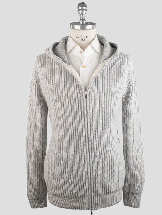 Gran Sasso Gran Sasso Gray Cashmere Virgin Wool Sweater Full Zip Gray 000