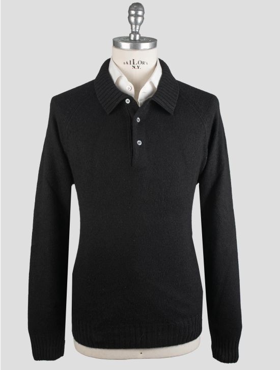 Gran Sasso Gran Sasso Black Cashmere Virgin Wool Sweater Polo Black 000