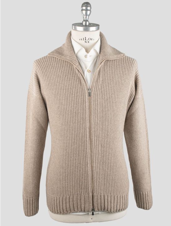 Gran Sasso Gran Sasso Beige Cashmere Virgin Wool Sweater Full Zip Beige 000