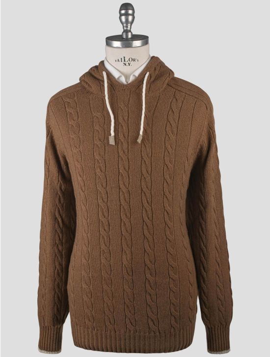 Gran Sasso Gran Sasso Blue Cashmere Virgin Wool Sweater Hoodie Brown 000