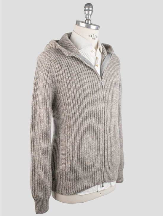 Gran Sasso Gran Sasso Gray Cashmere Virgin Wool Sweater Full Zip Gray 001