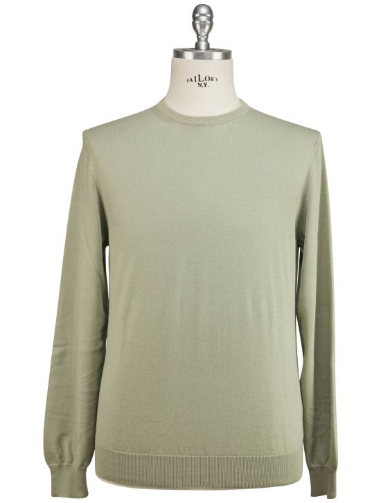 Luigi Borrelli Luigi Borrelli Green Cotton Sweater Crewneck Green 000