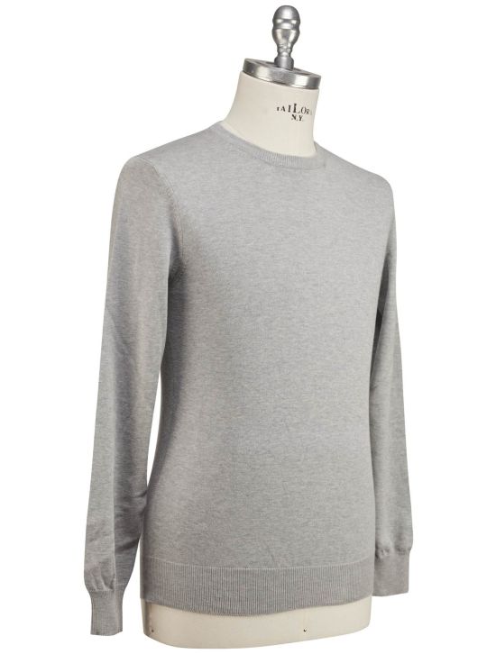 Luigi Borrelli Luigi Borrelli Gray Cotton Sweater Crewneck Gray 001