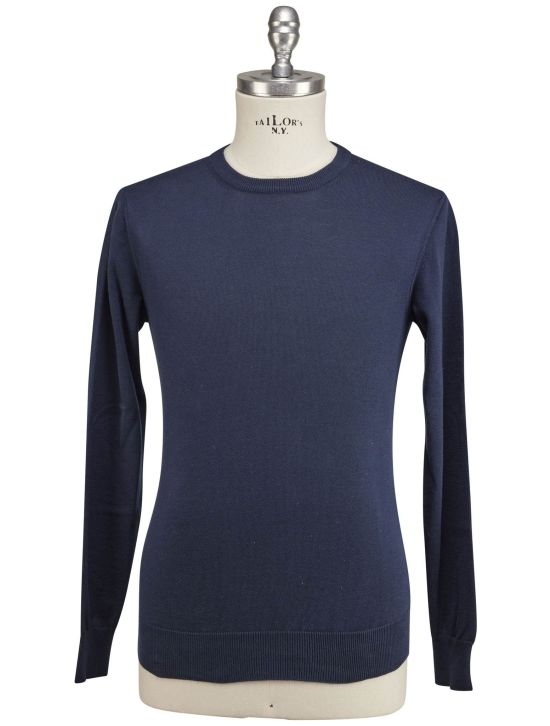 Luigi Borrelli Luigi Borrelli Blue Cotton Sweater Crewneck Blue 000