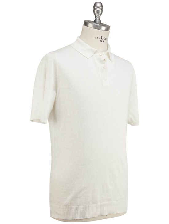 Luigi Borrelli Luigi Borrelli White Linen Cotton Polo White 001