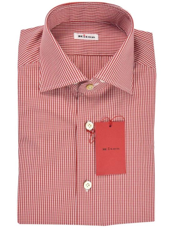 Kiton Kiton Red White Cotton Shirt Red / White 000