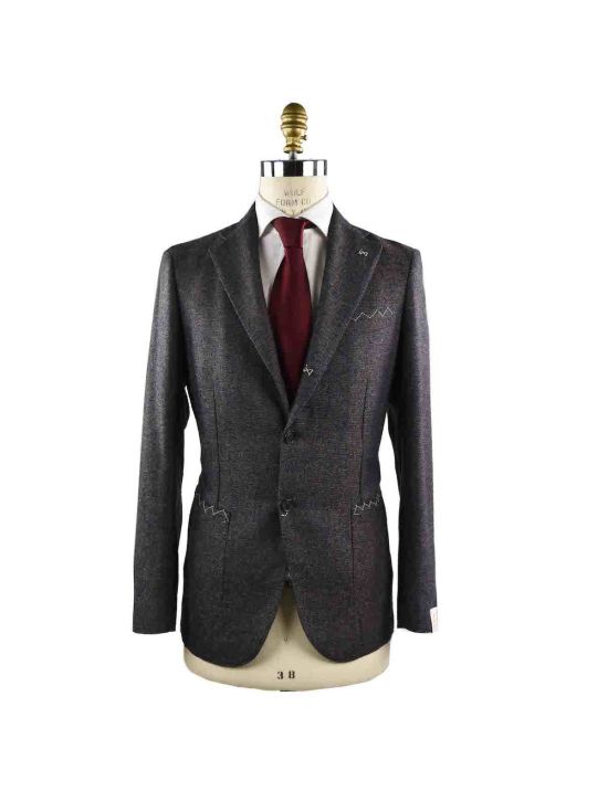 Luigi Borrelli LUIGI BORRELLI Blue Brown Virgin Wool Silk Cotton Linen Blazer BA-CI2000 Blue/Brown 000