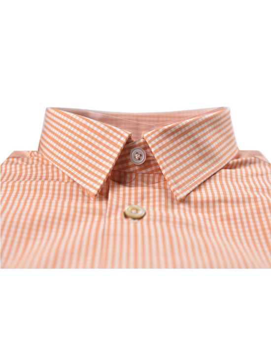 Kiton KITON Orange White Cotton Shirt Orange/White 000