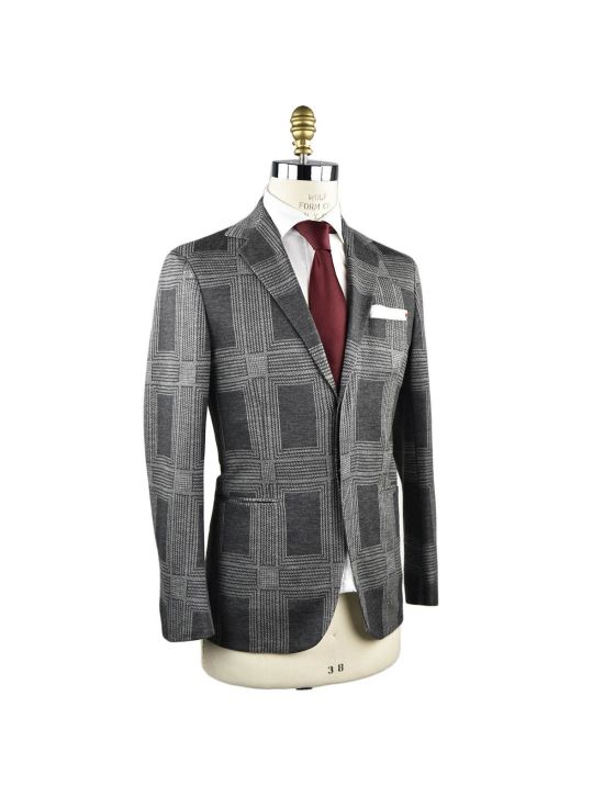 KNT KNT KITON Gray Cashmere Coton Po Blazer Gray 001