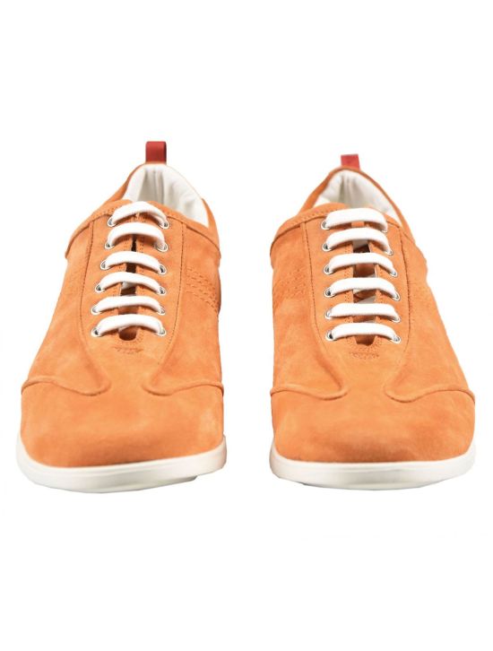 Kiton KITON Orange Leather Suede Sneakers Orange 001