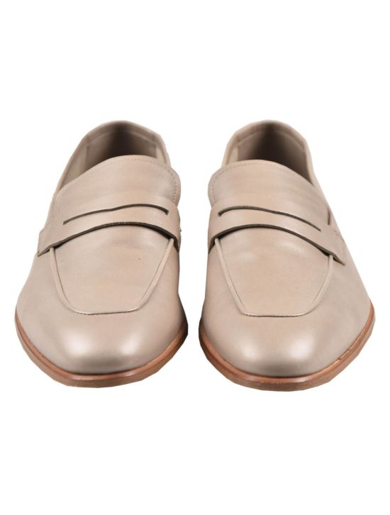 Kiton KITON Beige Leather Loafers Beige 001