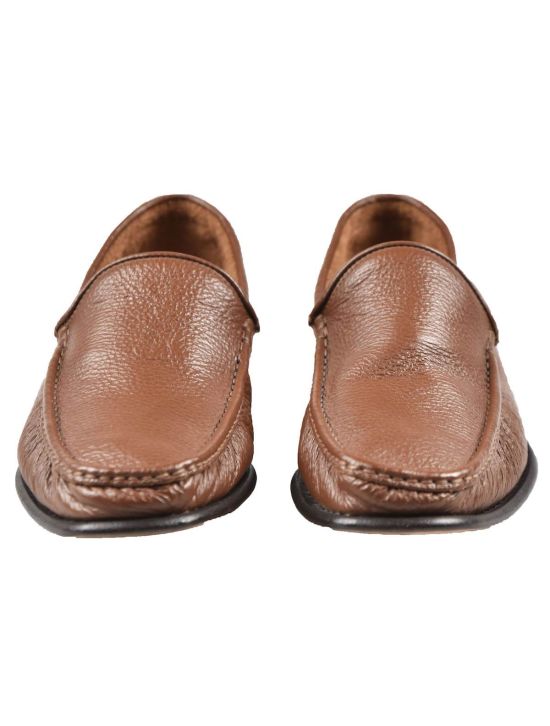 Kiton KITON Brown Leather Loafers Brown 001