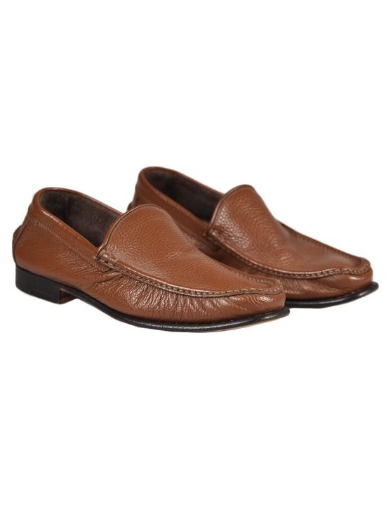 Kiton KITON Brown Leather Loafers Brown 000