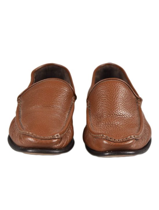 Kiton KITON Brown Leather Loafers Brown 001