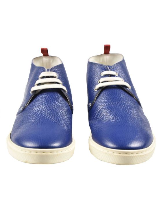 Kiton KITON Blue Leather Sneakers Blue 001