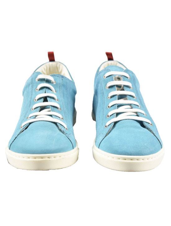 Kiton KITON Light Blue Leather Suede Shoes Light Blue 001