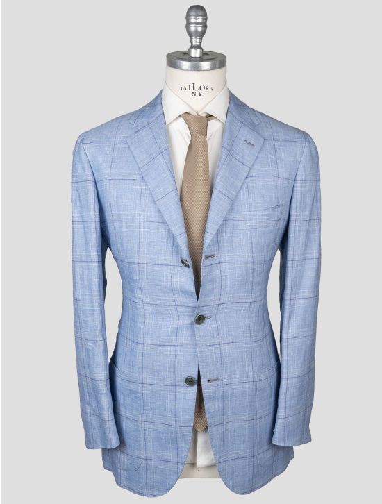 Kiton Kiton Light Blue Linen Cashmere Silk Blazer Light Blue 000