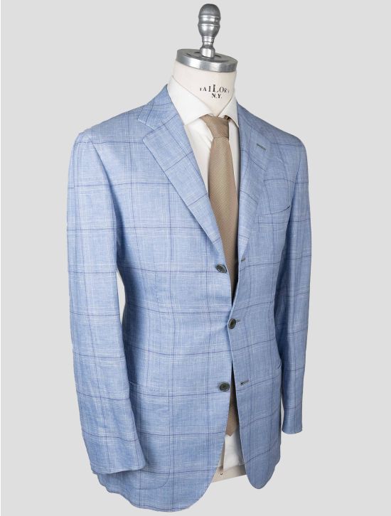 Kiton Kiton Light Blue Linen Cashmere Silk Blazer Light Blue 001