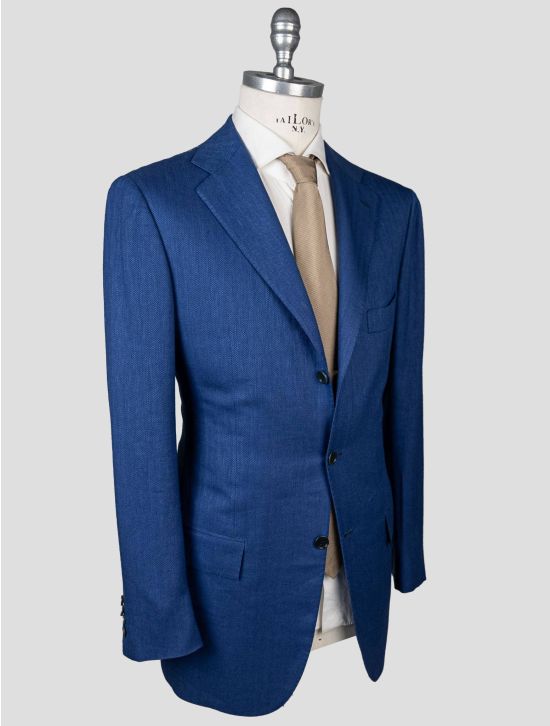 Kiton Kiton Blue Cashmere Linen Silk Blazer Blue 001