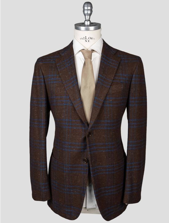 Kiton Kiton Brown Blue Cashmere Blazer Brown / Blue 000