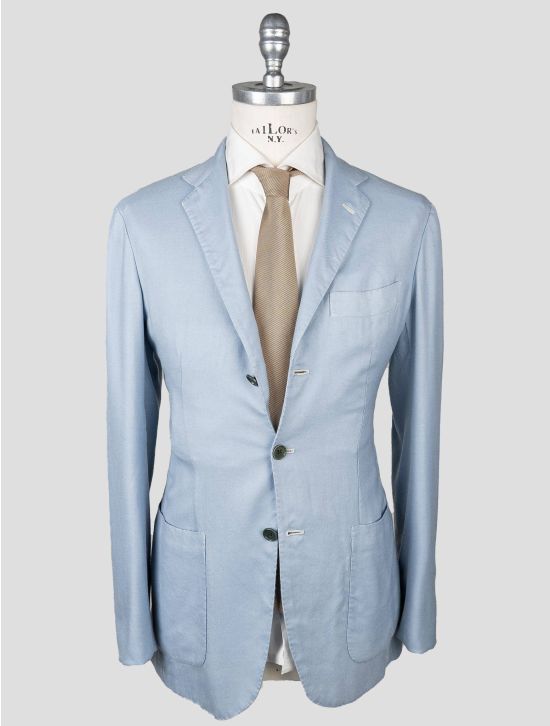 Kiton Kiton Light Blue Cashmere Silk Blazer Light Blue 000