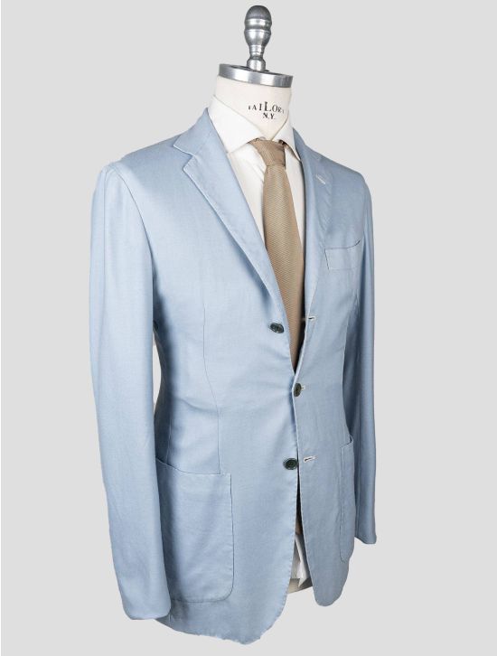 Kiton Kiton Light Blue Cashmere Silk Blazer Light Blue 001