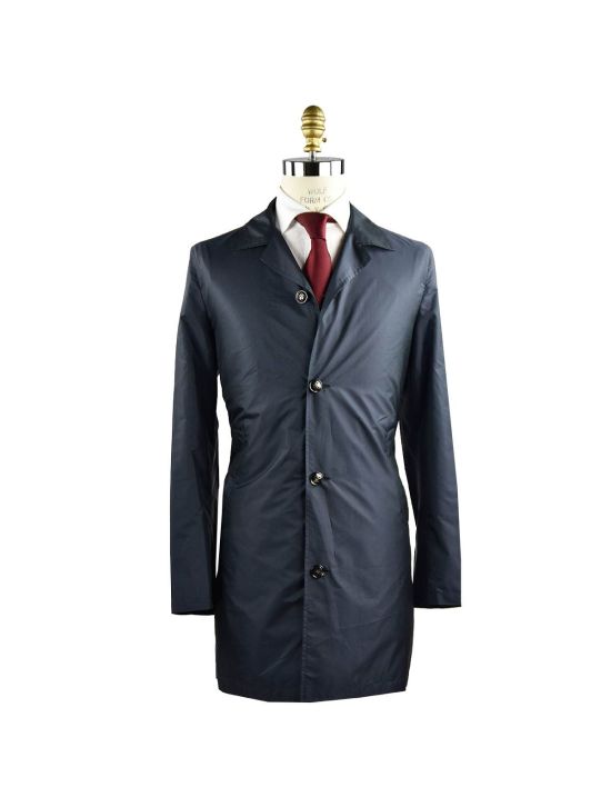 Kiton KITON Blue Pl Silk Overcoat Blue 000