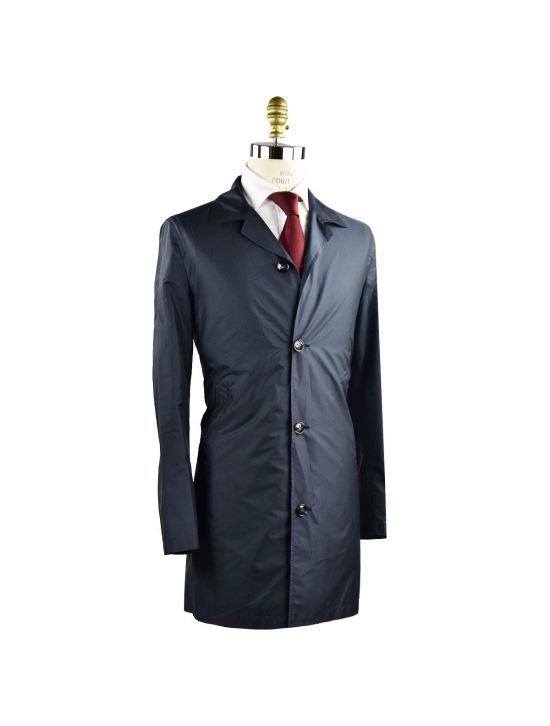 Kiton KITON Blue Pl Silk Overcoat Blue 001