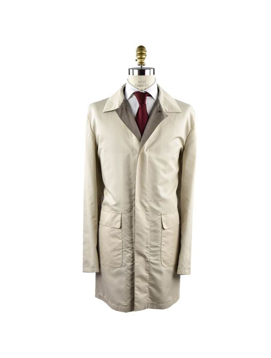 Kiton KITON Beige Grey Cashmere Overcoat Beige/Gray 000