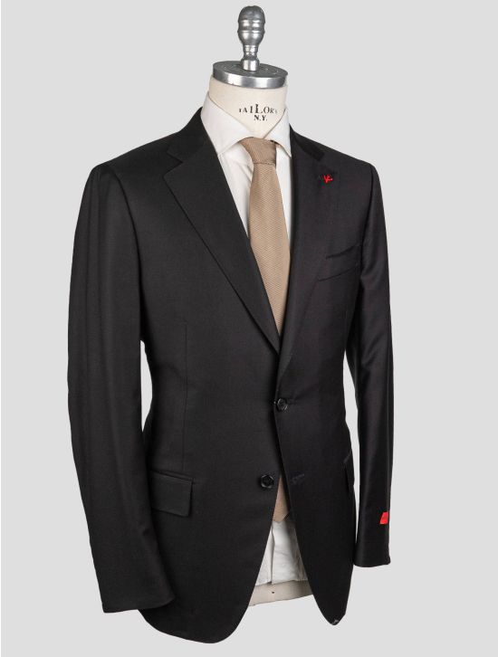 Isaia Isaia Black Wool Suit Black 001