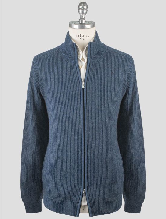 Gran Sasso Gran Sasso Blue Cashmere Coat Full Zip Blue 000