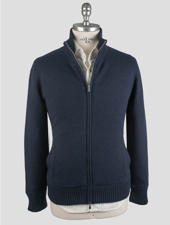 Gran Sasso Gran Sasso Blue Cashmere With Fur Coat Full Zip Blue 000