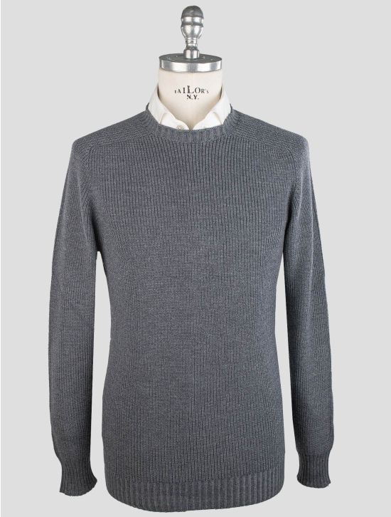 Gran Sasso Gran Sasso Gray Rain Virgin Wool Sweater Crewneck Gray 000