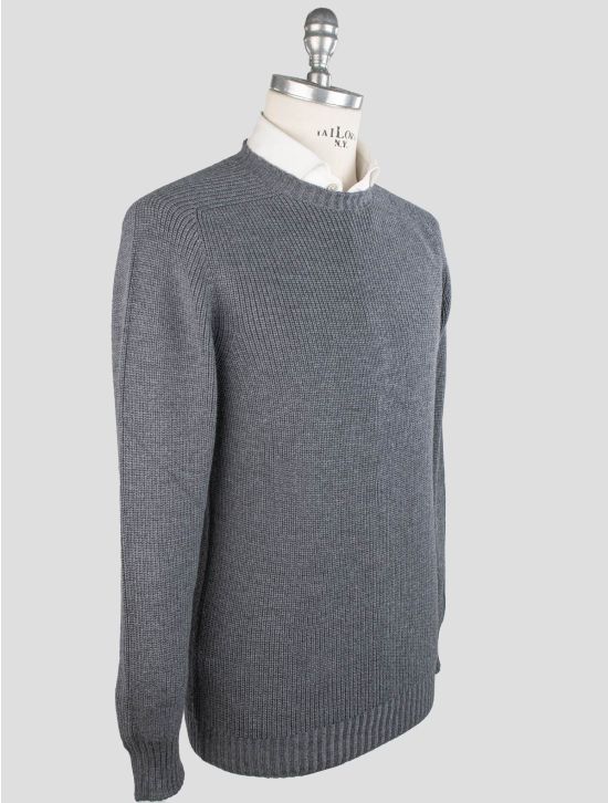 Gran Sasso Gran Sasso Gray Rain Virgin Wool Sweater Crewneck Gray 001